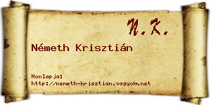 Németh Krisztián névjegykártya